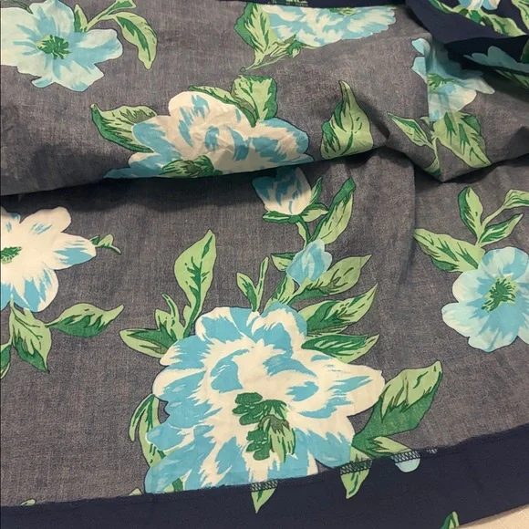 Talbots Navy Piper Pleated Midi Skirt SZ 20W Plus Size A Line full skirt floral - Picture 8 of 11